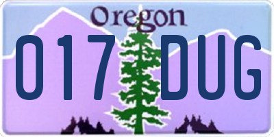 OR license plate 017DUG