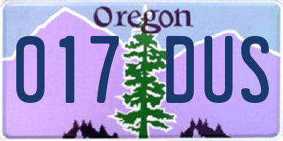 OR license plate 017DUS