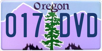 OR license plate 017DVD