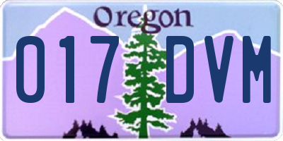 OR license plate 017DVM