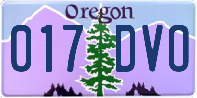 OR license plate 017DVO
