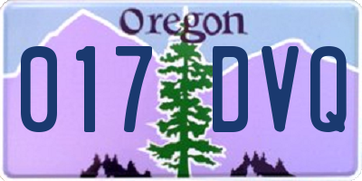 OR license plate 017DVQ