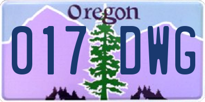 OR license plate 017DWG