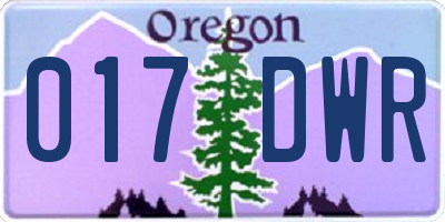 OR license plate 017DWR