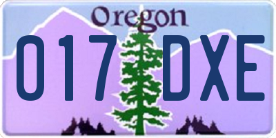 OR license plate 017DXE