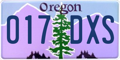 OR license plate 017DXS