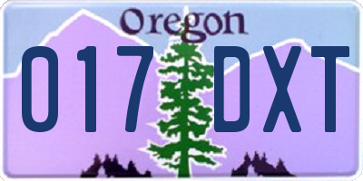 OR license plate 017DXT