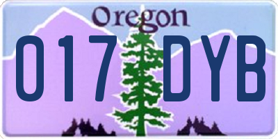 OR license plate 017DYB