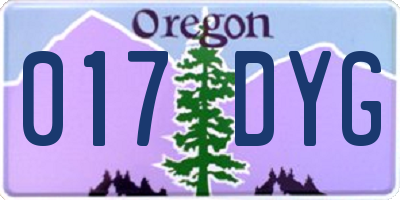 OR license plate 017DYG