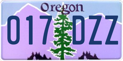 OR license plate 017DZZ
