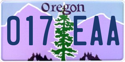 OR license plate 017EAA