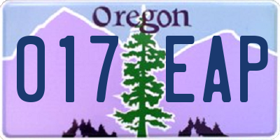 OR license plate 017EAP