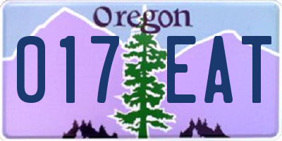 OR license plate 017EAT