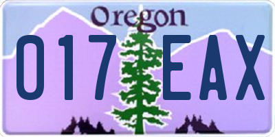 OR license plate 017EAX