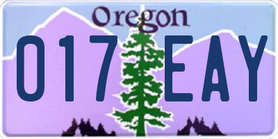 OR license plate 017EAY