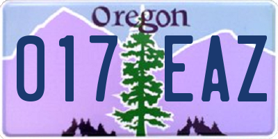 OR license plate 017EAZ