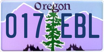 OR license plate 017EBL