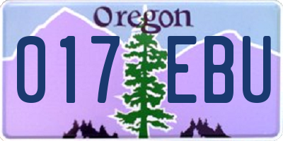 OR license plate 017EBU