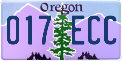 OR license plate 017ECC