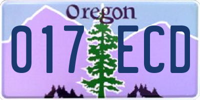 OR license plate 017ECD