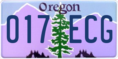 OR license plate 017ECG