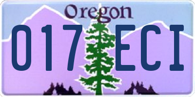 OR license plate 017ECI