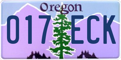 OR license plate 017ECK