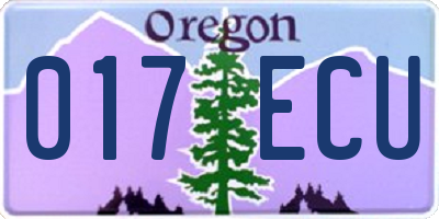 OR license plate 017ECU