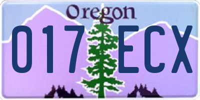 OR license plate 017ECX