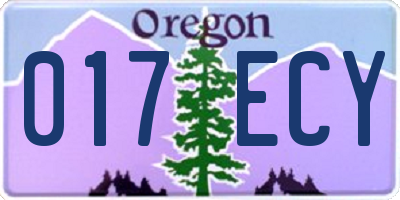 OR license plate 017ECY