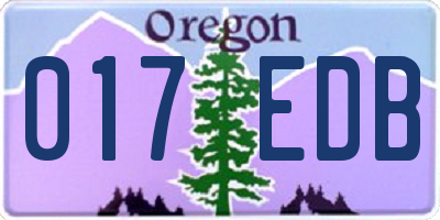 OR license plate 017EDB