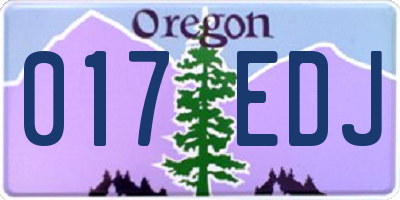 OR license plate 017EDJ