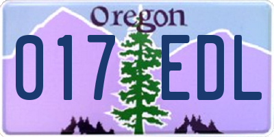 OR license plate 017EDL