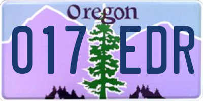OR license plate 017EDR