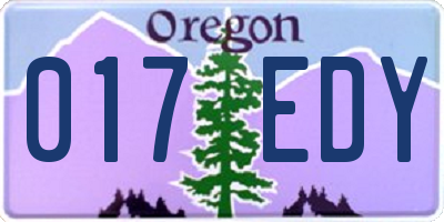 OR license plate 017EDY