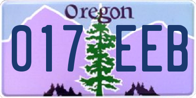OR license plate 017EEB
