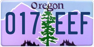 OR license plate 017EEF