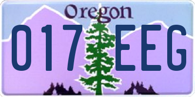OR license plate 017EEG