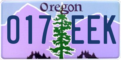 OR license plate 017EEK