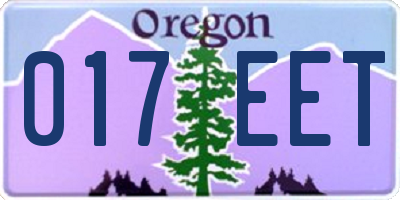 OR license plate 017EET