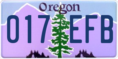 OR license plate 017EFB