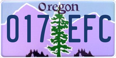 OR license plate 017EFC