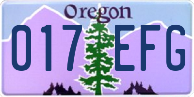 OR license plate 017EFG