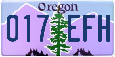 OR license plate 017EFH