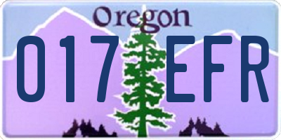 OR license plate 017EFR