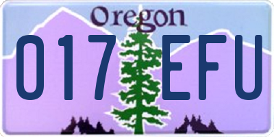 OR license plate 017EFU