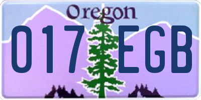 OR license plate 017EGB