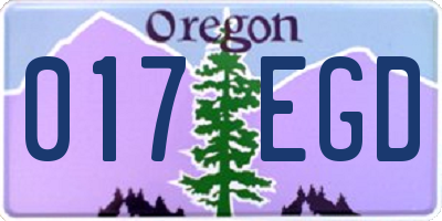 OR license plate 017EGD