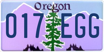 OR license plate 017EGG