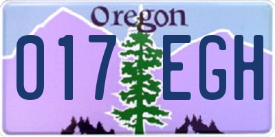 OR license plate 017EGH